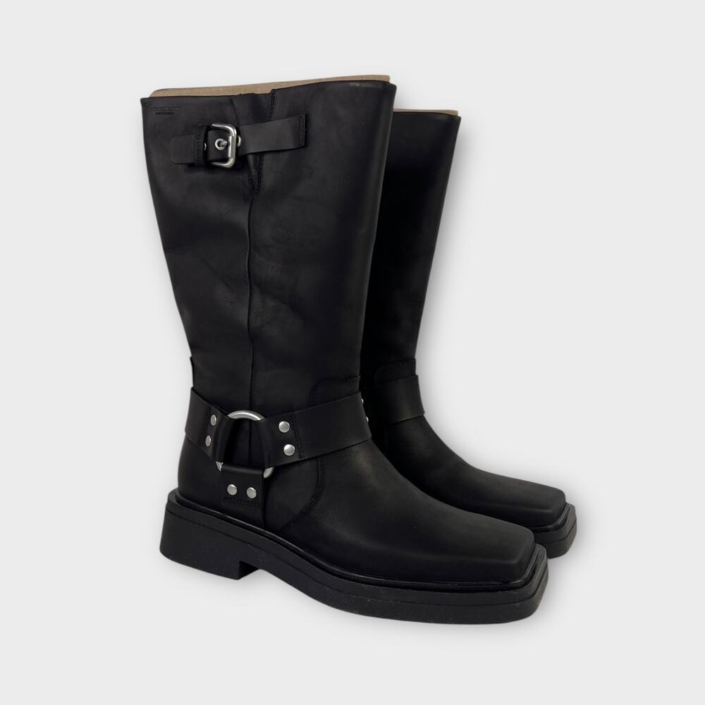 Vagabond Eyra Leather Moto Boot in Off Black Size 40 US 10 NEW - Picture 3 of 13